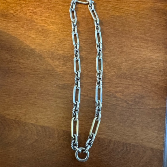 David Yurman Lexington 3 pc set, chain SS/18k faceted earrings & 11mm pendant - Picture 6 of 16